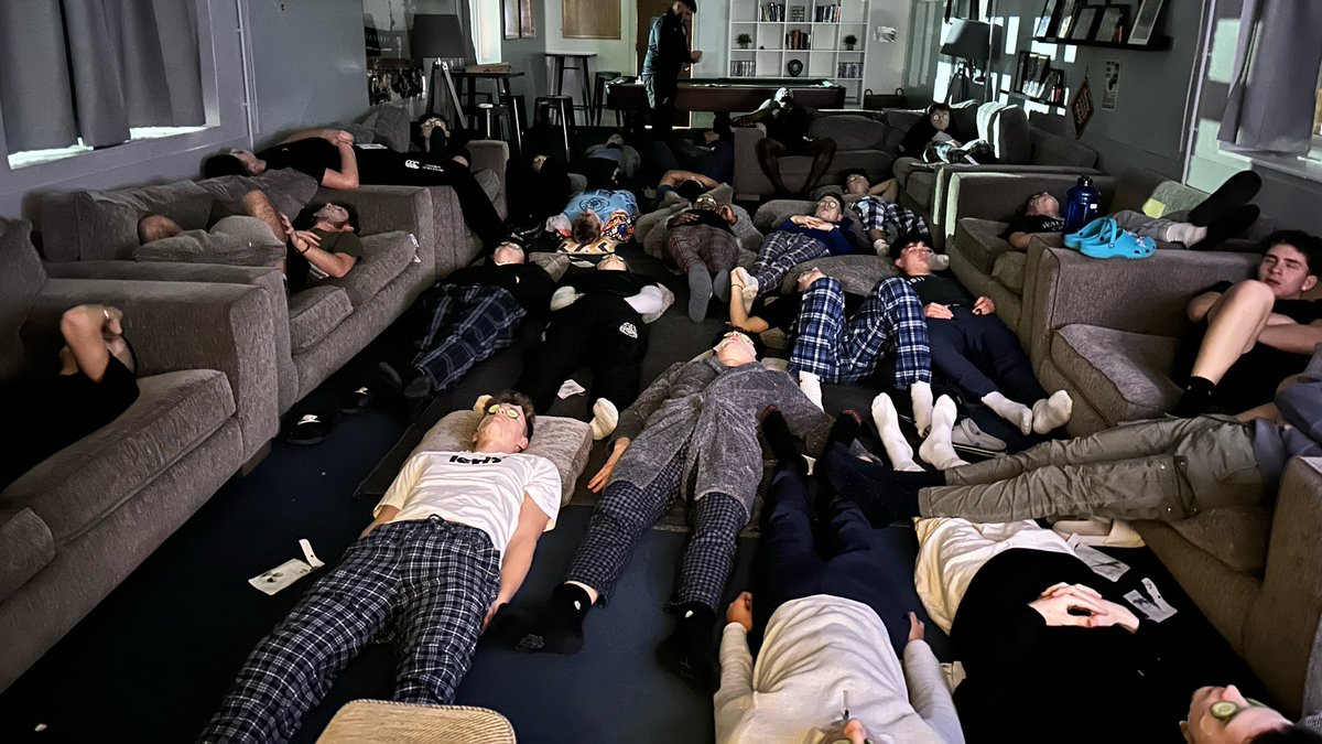 No, Gordon’s isn’t auditioning for a play about zombies, these were <a href="/Gordons6thform/">Gordon's Sixth Form</a> boarders enjoying a pamper session last night as part of #ChildrensMentalHealthWeek! Face masks, foot massages and a pizza meal topped with soothing music proved the ultimate relaxing evening.