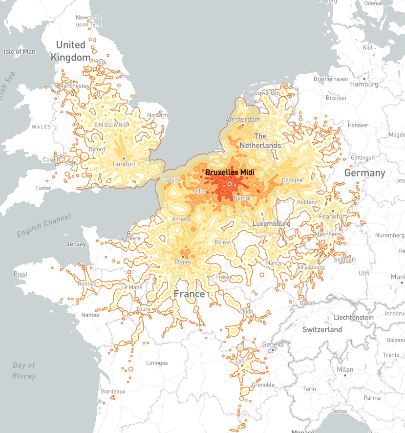 nazka_mapps's tweet photo. Wondering how far you can go by train in 5h? Check out this map that shows you how far you can travel from each station in Europe in less than 5 hours.
Kudos to the makers! Check out https://t.co/aEGcUhH8A5
#maps #coolmaps https://t.co/erkAkqeSWu