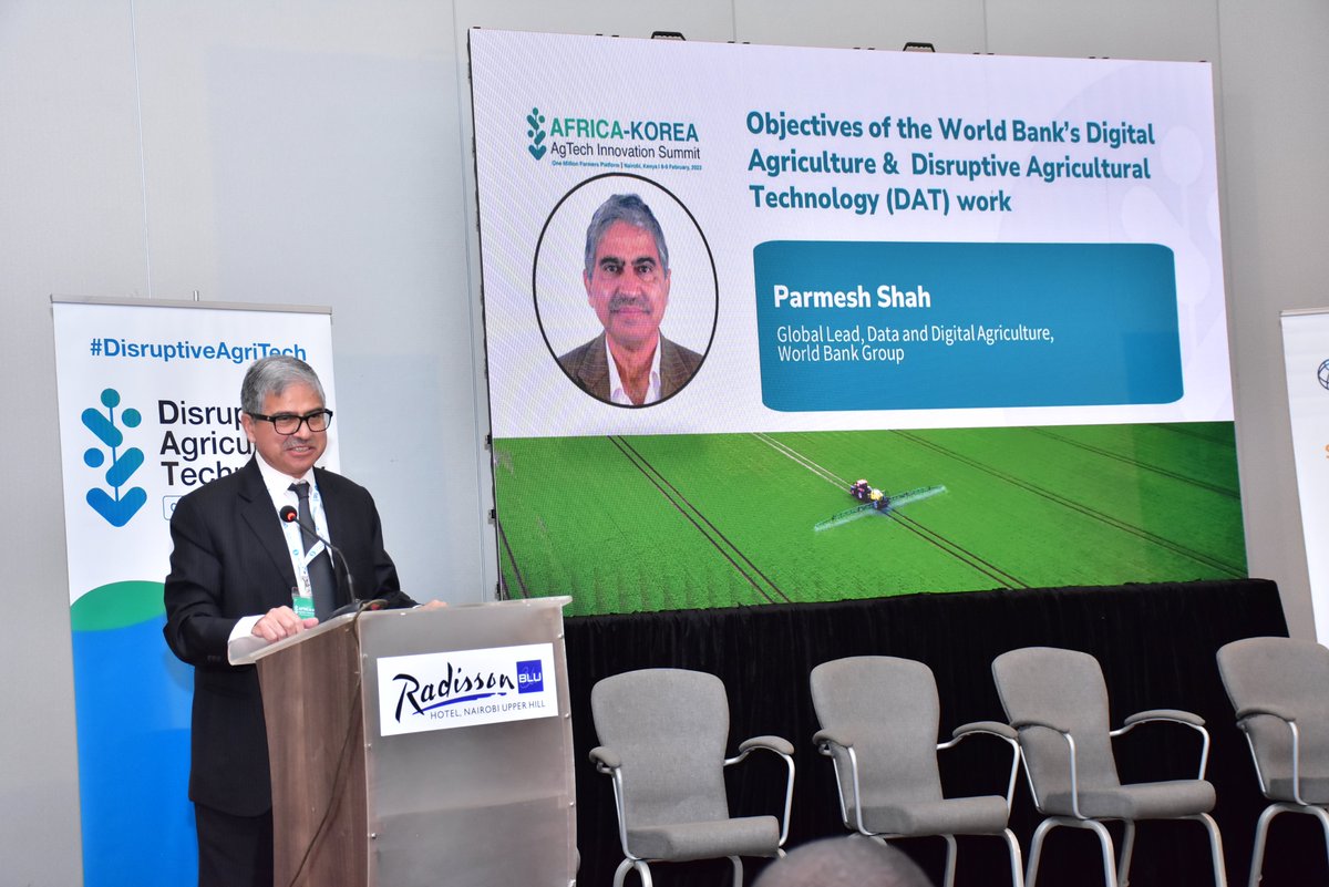 WorldBankKenya's tweet photo. "Data is the backbone for transformation" - @ShahParmesh, Global Lead for Data Driven Digital Agriculture, @WorldBank #AfKorDAT #AfKorAgtech #agtech @KNBStats @IntellecapTweet https://t.co/FIFK9XJjPK