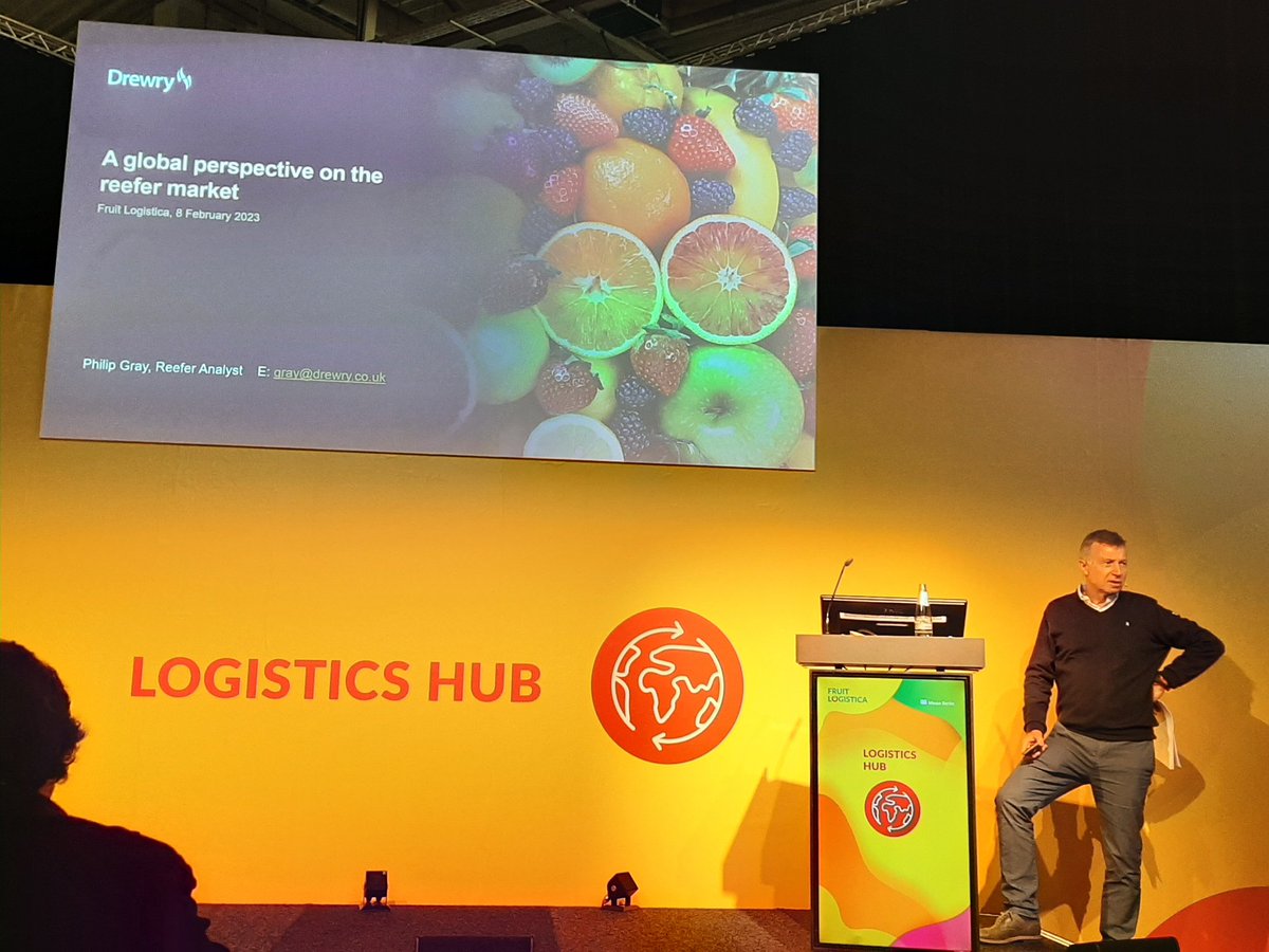 Looking forward to hearing from <a href="/DrewryShipping/">Drewry</a> about the outlook for the reefer market at #fruitlogistica2023