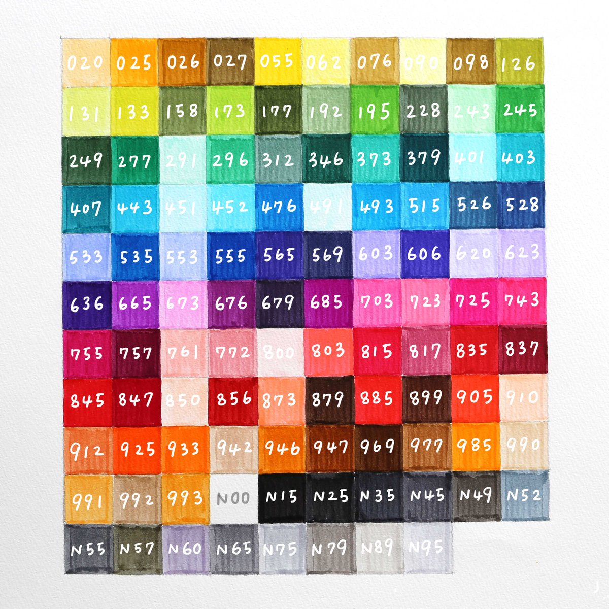 カラー見本 トンボの水性グラフィックマーカー #ABT 🖌 色見本表🎨 なんと！108色