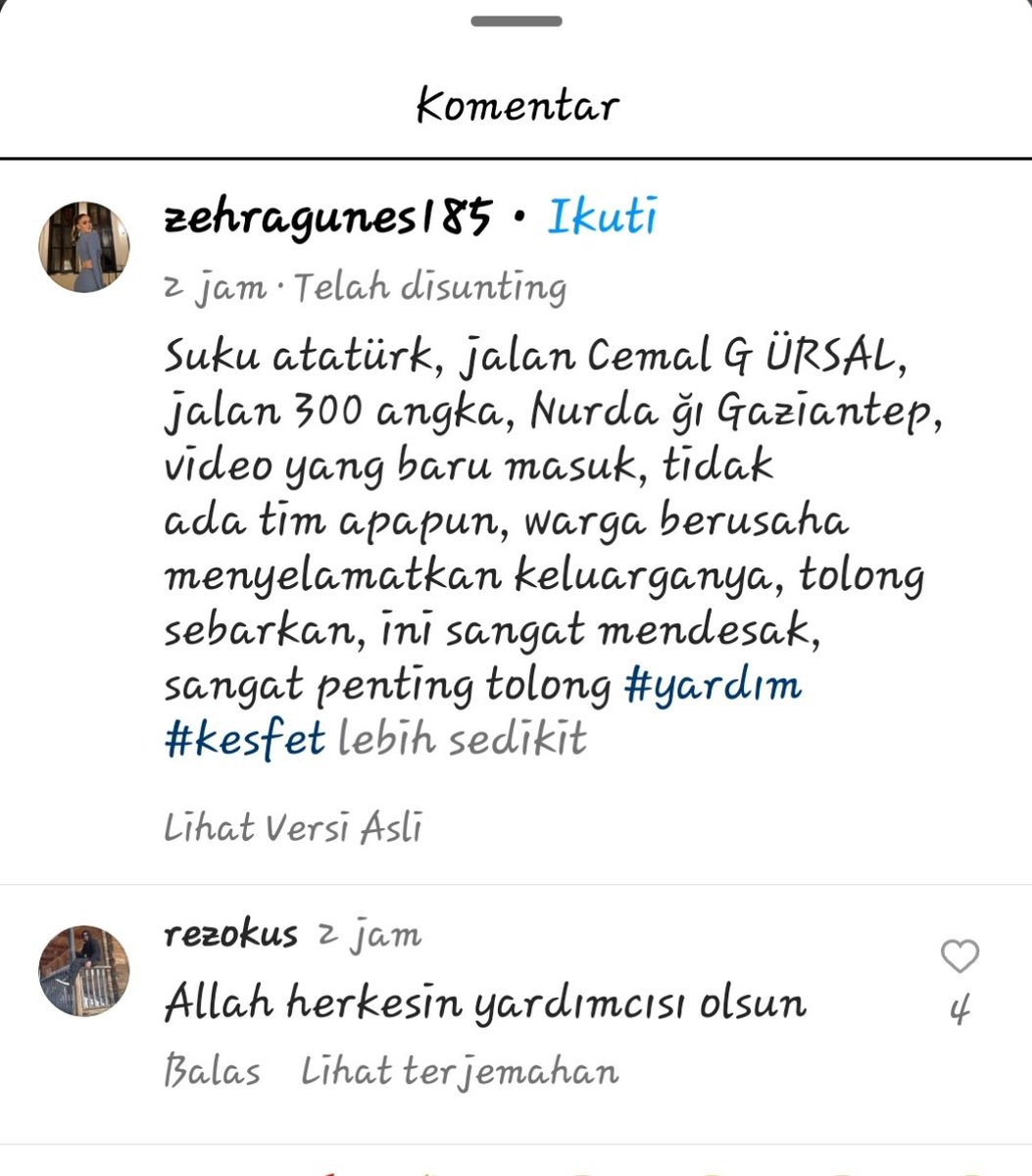faridahamberi's tweet photo. Menurut info ini suku Atatürk, jalan Cemal G ÜRSAL, nomor 300, Nurda ğı Gaziantep, video baru dan belum ada tim penolong, warga berusaha menyelamatkan keluarganya secara mandiri.. 
Smg segera datang bantuan🙏
#yardım #kesfet https://t.co/T3qvzOPmpq