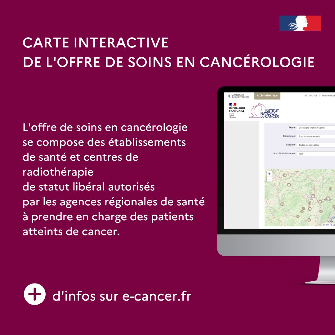 🏩Actuellement 864 établissements sont autorisés à traiter les personnes atteintes de #cancer. ➡️Retrouvez l'ensemble de ces établissements sur notre carte interactive : e-cancer.fr/Professionnels…