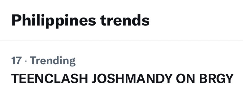 We are trending!

@Black_SheepPH @iwanttfc @ginomsantos @vaughnic @micodelrosario @kookoolab @sheilfree @iDangs_ 

TEENCLASH JOSHMANDY ON BRGY