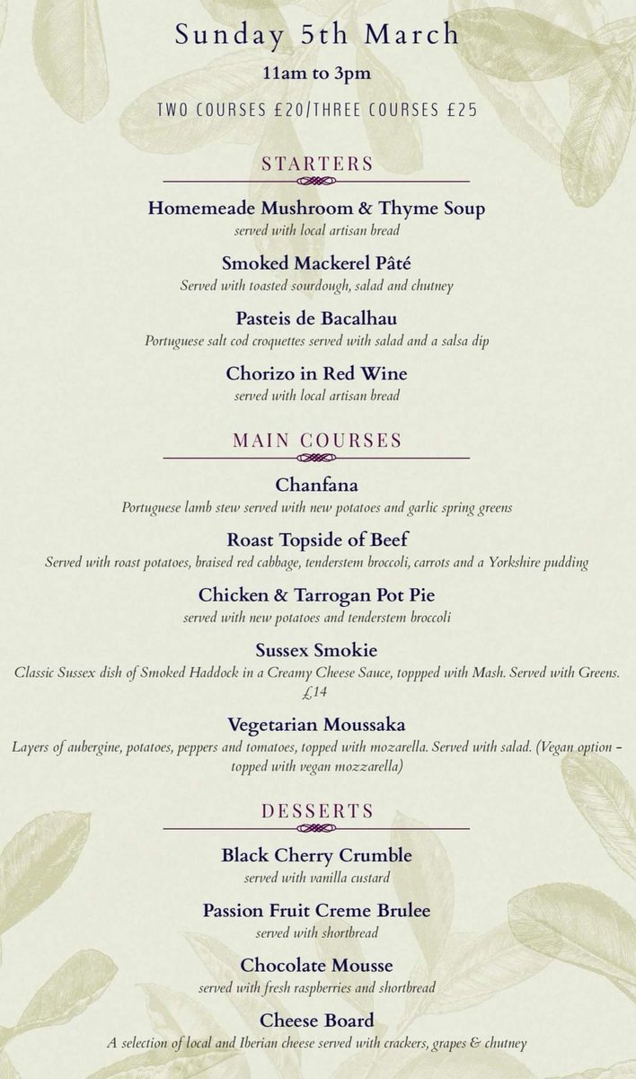 We're here with all the usual yumminess until 3. Come on down, it would be lovely to see you! 

In other news, don't forget to book for the first of our Sunday Services on March 5th!

#sundaylunch #eastdean #friston #eastbourne #eatlocal #supportlocalbusiness #supportsmall