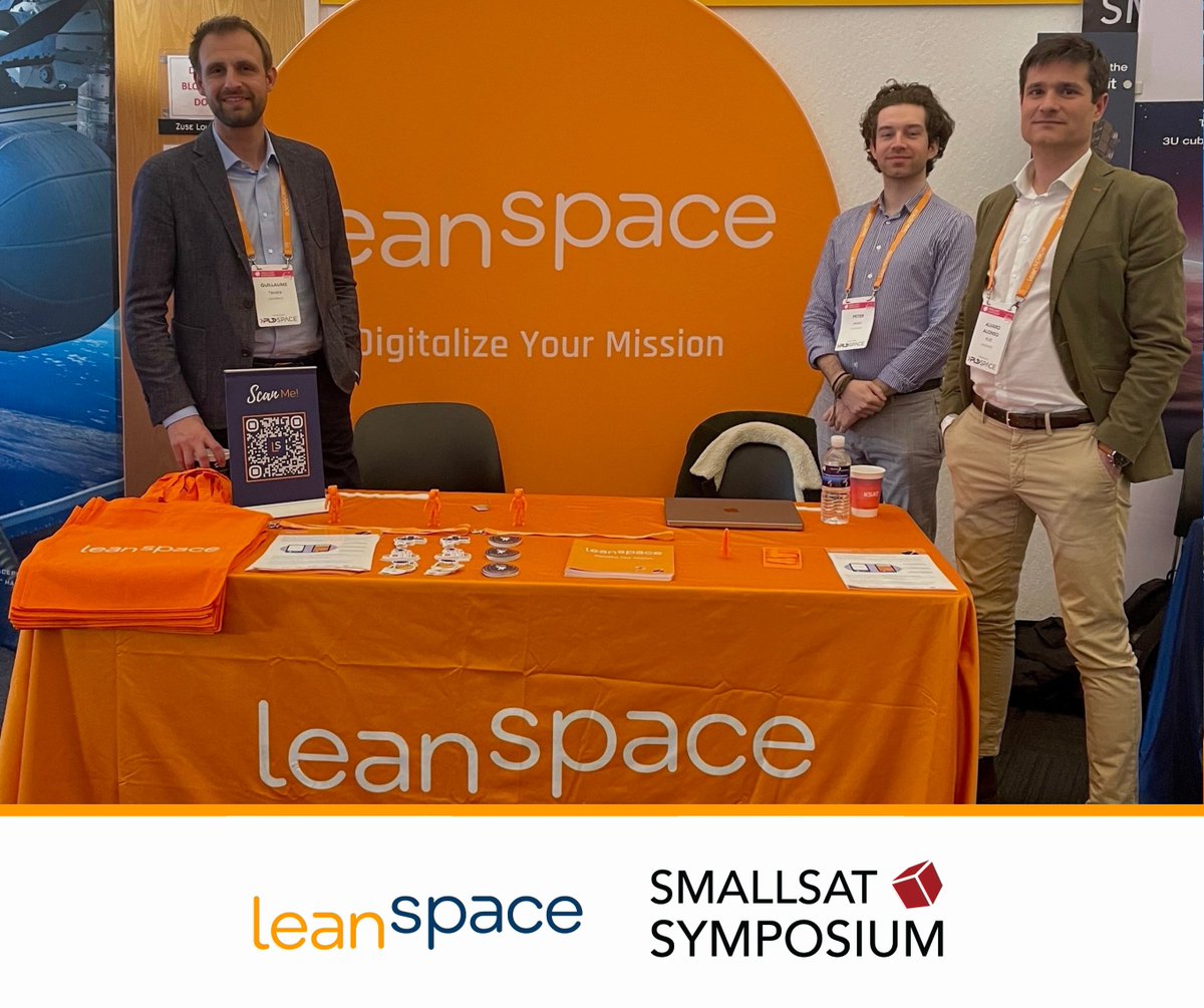 Leanspace’s A-team has successfully landed at the #SmallSatSymposium!

Head over to Booth 5️⃣5️⃣ to talk with the team!

👉 Don't miss our co-founder and CCO taking the stage for 'Crafting Advanced Software and Hardware through Simulation and AI' (Feb 8, 4:15 PM - 5:00 PM (GMT-8)).