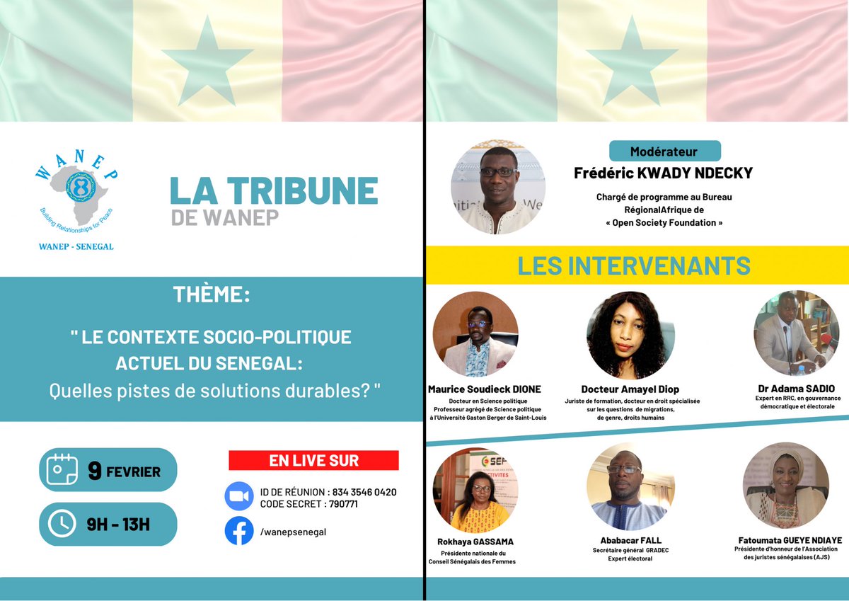 Bonjour à toutes et à tous. Dans le cadre de sa mission d'alerte et de réponses aux défis sécuritaires de nos communautés, nous invitons vous à participer à notre tribune pour soutenir l'initiative et contribuer aux efforts de consolidation de la paix que nous cherchons tous.