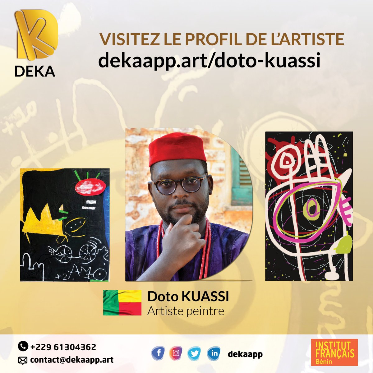 dekaapp's tweet photo. Passionné des arts depuis son jeune âge, DOTO KUASSI est un idéaliste qui a toujours voulu défendre les causes perdues, la veuve et l’orphelin.

Découvrez l'artiste à travers ce lien 👉👉👉 https://t.co/sWC7dOkeEg 

#Dekaapp #artcontemporain #artvisuels #Wasexo #Tognidaho https://t.co/jdlwr68iFR