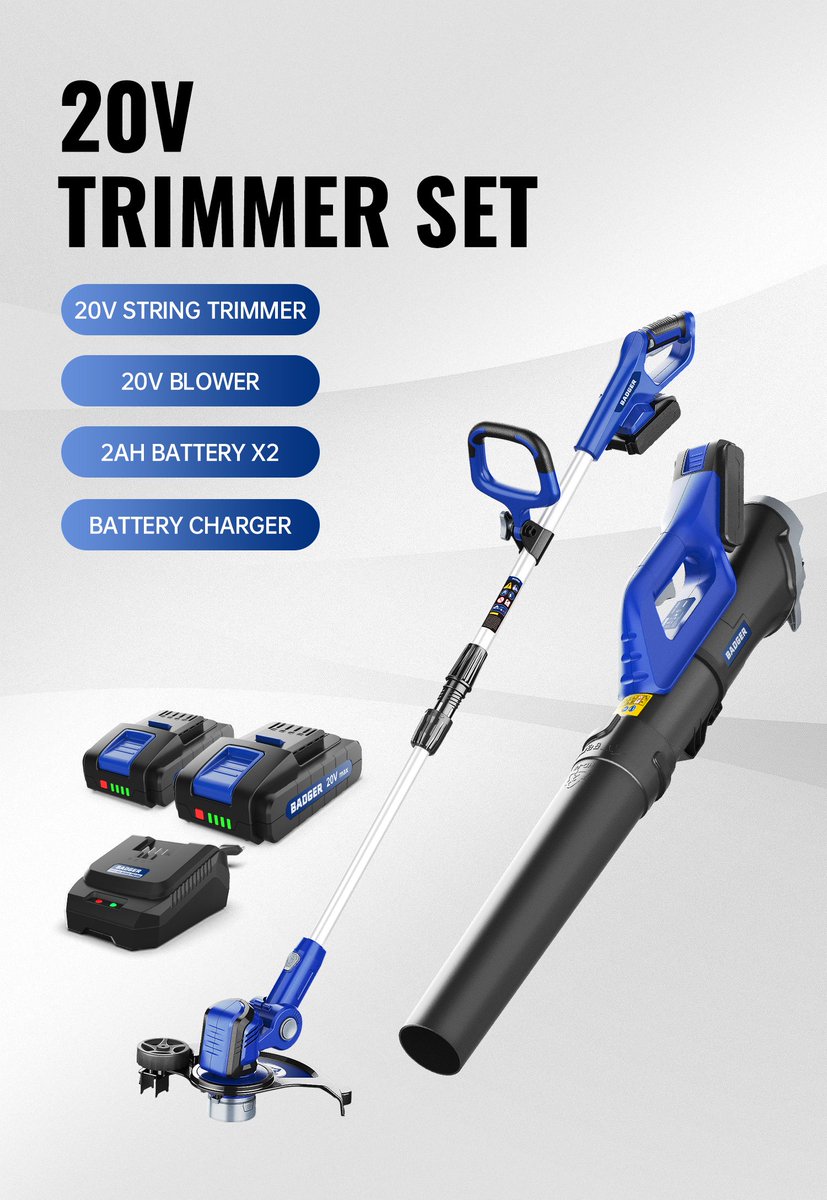 WildBadgerPower's tweet image. Have you found your spring trimmer tools? Making combo pack the perfect addition to your tool collection.  
More details👉amzn.to/3YxwqDB
#wildbadgerpower #stringtrimmer #leafblower #garden #homegardentools