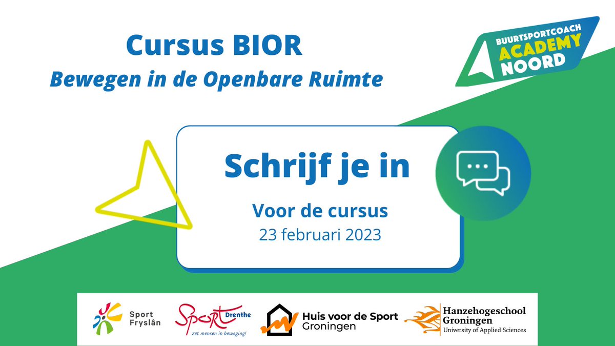 De cursus bewegen in de openbare ruimte (BIOR) is speciaal voor buurtsportcoaches en andere professionals die werkzaam zijn in de wijk. Lever jij een bijdrage aan de leefbaarheid in de stad, wijk of gemeente?

Meer informatie ⬇️ bscacademynoord.nl/scholings_aanb…