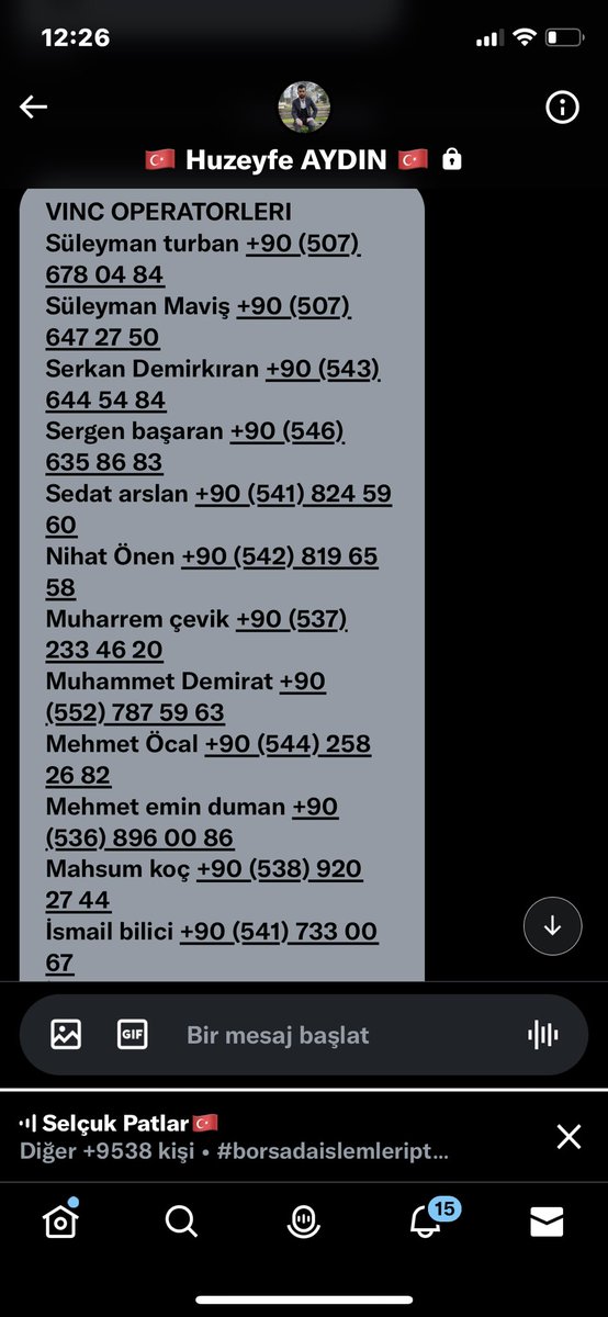 Vinç operatörü arkadaşların telefonları dost paylaşmamı istedi