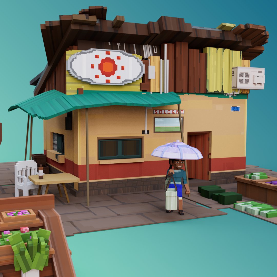 GoGoBox_Voxel's tweet photo. Southeast Asian folk house, it's warm and intimate.

@borgetsebastien @kelvinsineth @TheSandboxCH @TheSandboxGame @sandstormmeetup @SeanShamKS

#TheSandbox #voxelart #VoxEditWeekly #NFT #Metaverse #Web3 https://t.co/xVuNbOBgyR