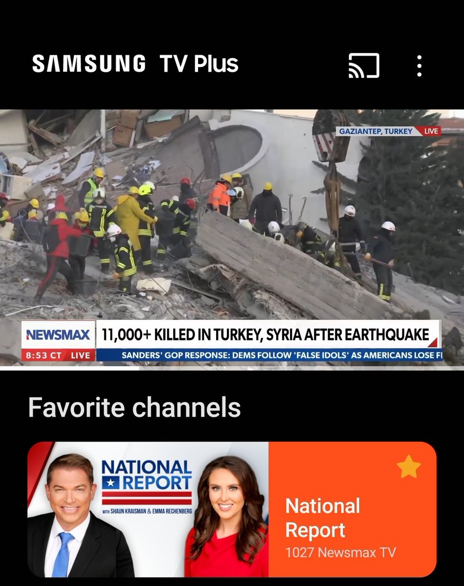 LandCruiserLar1's tweet photo. I watch my news on @NEWSMAX both on their app and love that Samsung Tv Plus also has it. #CancelDirectTv #CancelATT #IWantNewsmax https://t.co/2MhYM8fVXJ
