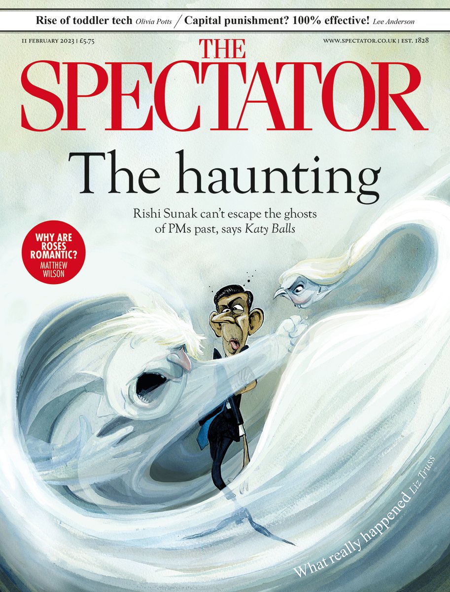 spectator's tweet image. 🗞 The haunting: Rishi Sunak can’t escape the ghosts of PMs past

✍️ In the mag:

• Lee Anderson on capital punishment: '100% effective!’
• Katy Balls reveals the unpublished Truss growth plan
• Julius Strauss on finding the dead in Ukraine

subscribe.spectator.co.uk