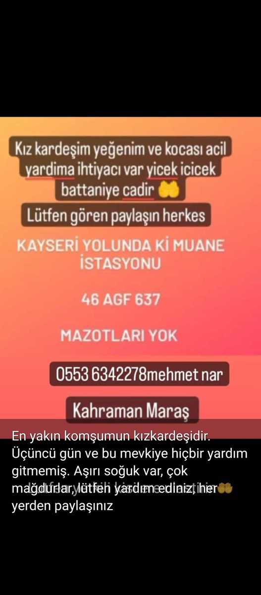 @afad
<a href="/ahbap/">Ahbap</a>
Acilll yardim lutfennn🤲
#deprem