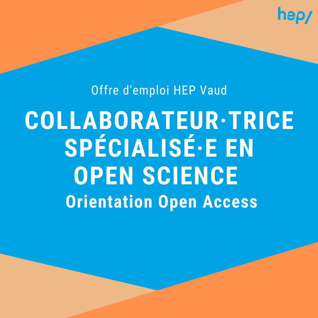 Vous êtes passionné·e par l'#OpenScience ?

La HEP Vaud recrute un·e  Collaborateur·trice spécialisé·e en Open science. 👉 bit.ly/opensciencehep