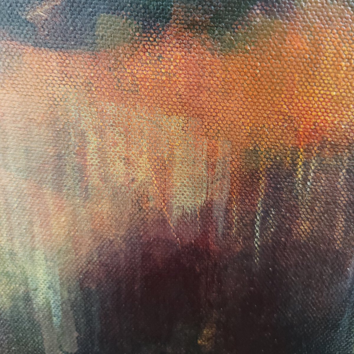 kate_pettitt's tweet photo. I'm enjoying the subtle, shimmering colour in this painting inspired by mountains in autumn – warm foreground, cool distance. 400x400mm. #contemporarylandscape #landscapepainting #cymru #rhinogydd #mountains #autumncolour #katepettittartist #arnupstudios #katepettitt #richcolour https://t.co/Iu3jS2AO97
