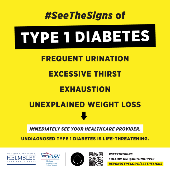 BeyondType1's tweet photo. Here’s what we want everyone to know:

👉 Type 1 diabetes is commonly misdiagnosed
👉 There are preventable deaths from undiagnosed T1D every year⁠
👉 You can save lives

Get free posters with the signs of T1D to distribute in your community: https://t.co/Q0wOCEcufF https://t.co/02NtGDElZz