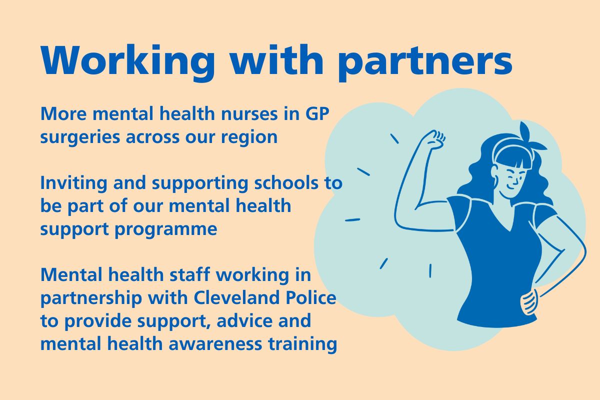 TEWV's tweet photo. As part of Our Journey to Change, one of our three main goals is to be a great partner.

We are:
⭐️ placing more mental health nurses in GP surgeries across our region to support people to get the right help early and close to home https://t.co/QBlWh5ZbE9