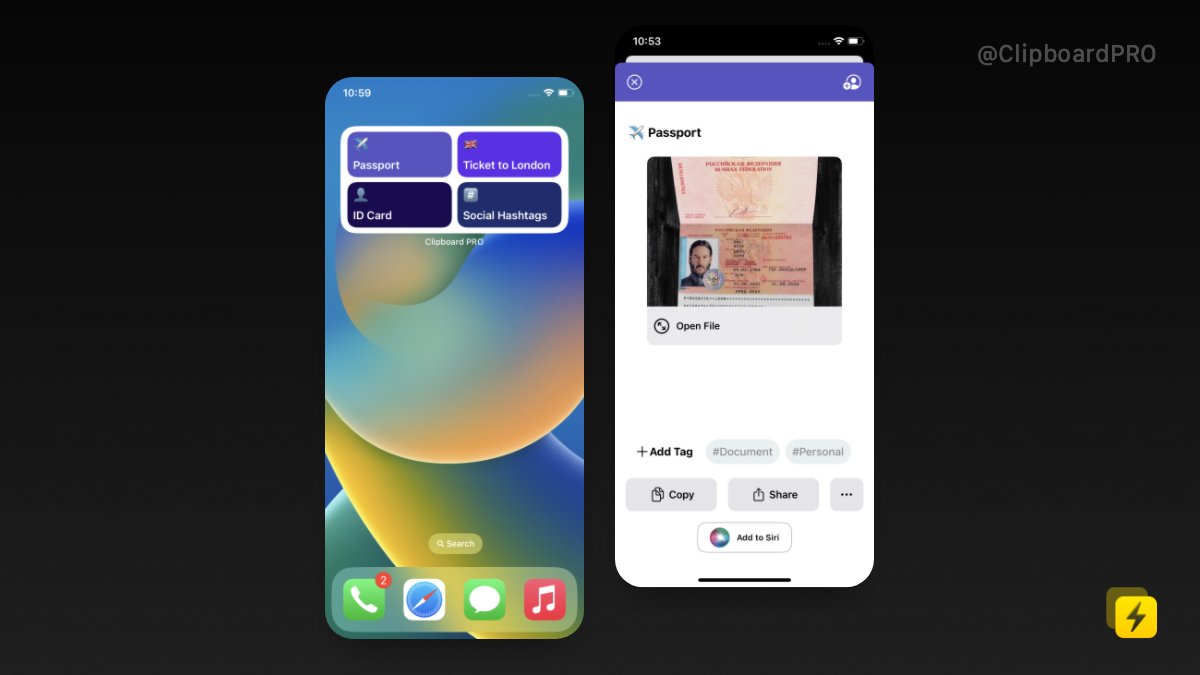 ClipboardPRO's tweet image. #Tip:
When #travelling you always need your #Passport and #Ticket ready to go. Use #ClipboardPRO and its #Widgets to keep them within reach!