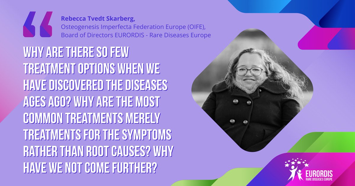 eurordis's tweet photo. EURORDIS Board Member, @RSkarberg, deftly evidenced the existence of the unmet medical needs experienced by many members of the rare disease community. 

She called for a robust regulative framework to act as a protective hand, bringing treatments to people across Europe. https://t.co/6BKkst2Qj0