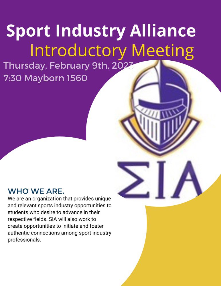 UMHB_SIA's tweet photo. Don’t miss out on our first meeting of the semester!! ⚽️🏀🏈⚾️🥎🎾 https://t.co/91Vet94AoQ