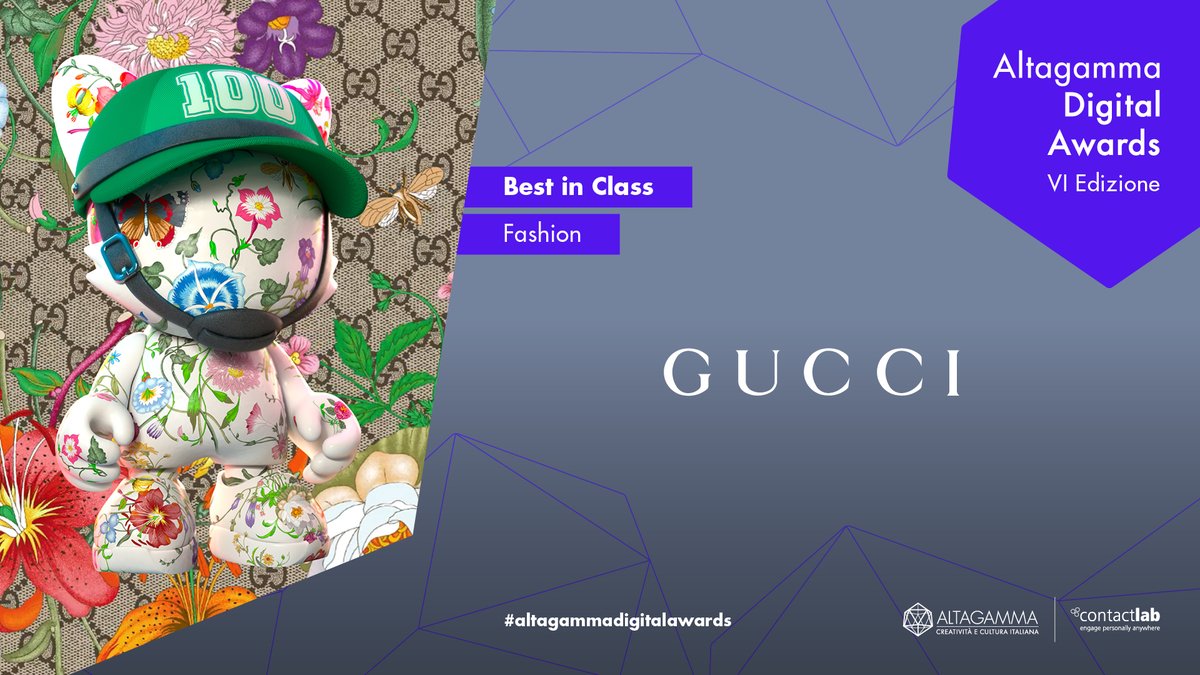 #Altagamma & @ContactLab honor the best digital performances in #luxury altagamma.it/press-area

@gucci is Best in Class for Fashion @ #AltagammaDigitalAwards

Gucci wins for its leadership in Gaming/Metaverse, its focus on circularity and its content localization on social media