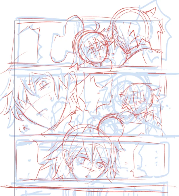 まだ完全にネーム作れてるわけじゃないけど見切り発車で下書き描いてる 