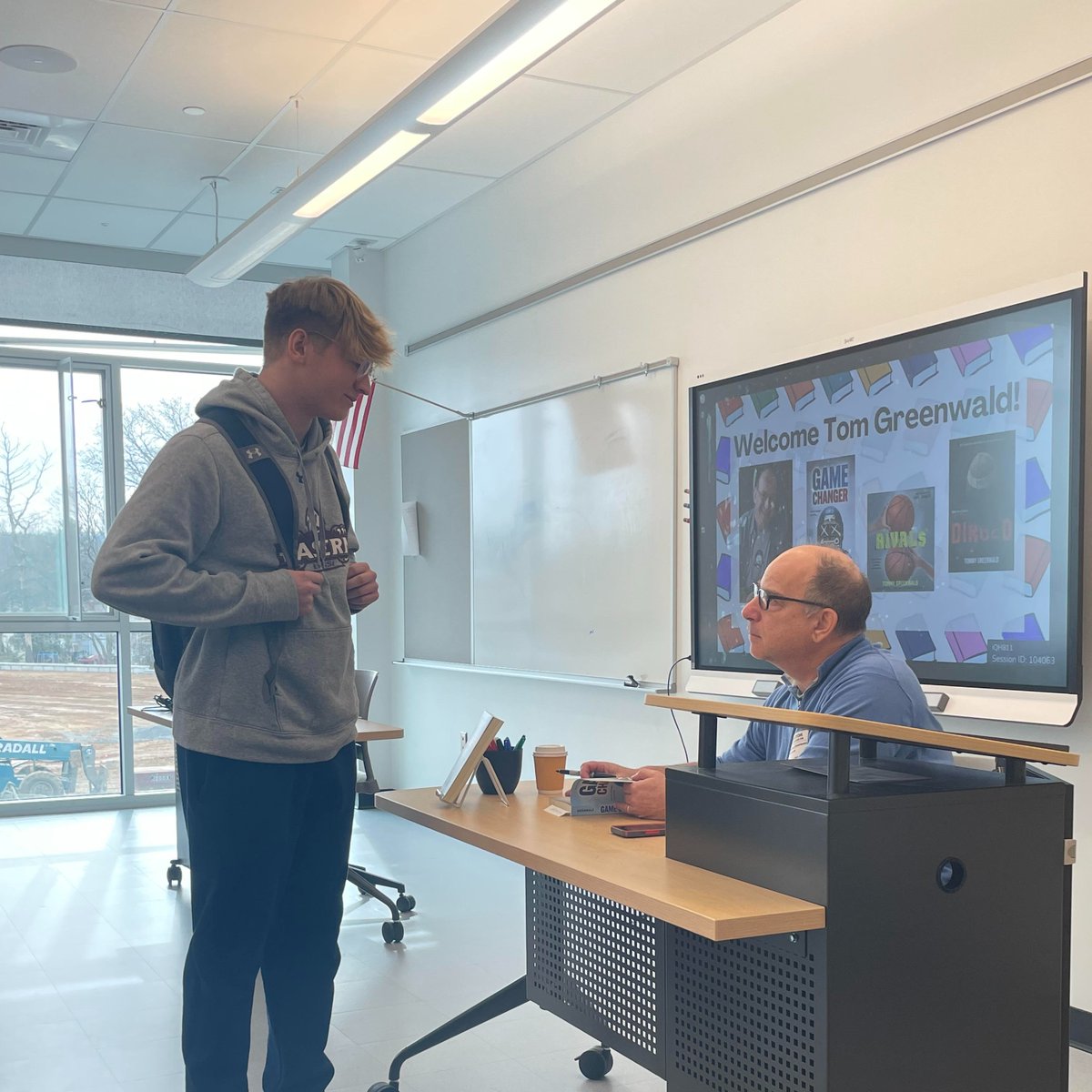 UpperMerionSD's tweet photo. Thank you to author @tommygreenwald of Game Changer for visiting the HS yesterday as part of our Give Voice program. He visited with various students in 9th-12th grades about his writing process and publishing books. https://t.co/vLzR6KeMTx