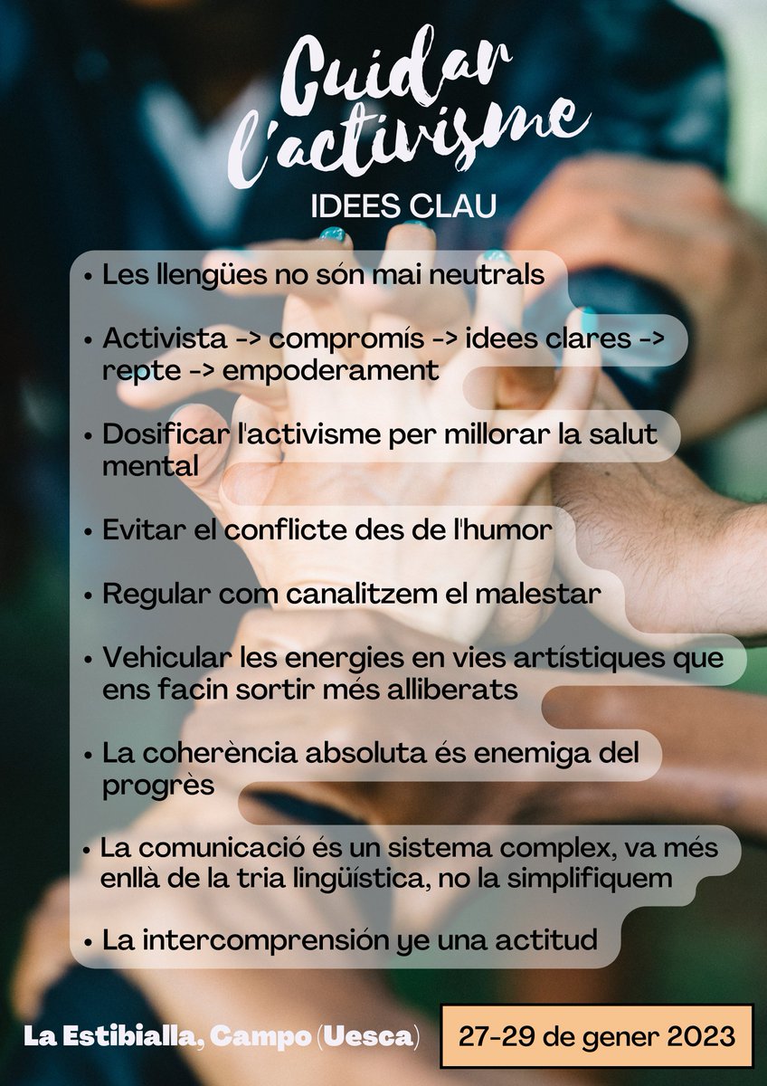 lamarionamiret's tweet photo. Idees que van sorgir a la dinàmica principal del retir "Cuidar l'activisme" amb el grup sencer. Compartir amb la comunitat twitter de llengües✨💓
Perquè cuidar-se també és tenir pensaments més sans, ☝ pensar millor -> viure millor
N'hi ha algun que us agradi/cridi l'atenció? https://t.co/yklUfmzrE3