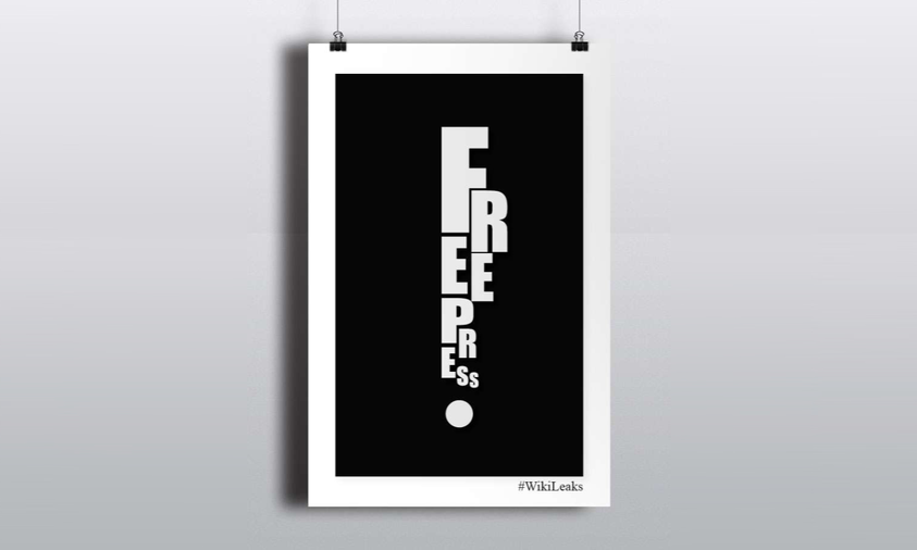 KunstOntwerp's tweet photo. #WikiLeaks publisher #JulianAssange is still imprisoned for publishing truthful information about misconduct of public institutions.

#FreePress

#FreeAssangeNOW #DropTheCharges 
#GraphicDesign #typography #poster https://t.co/3dVIYe9CFk