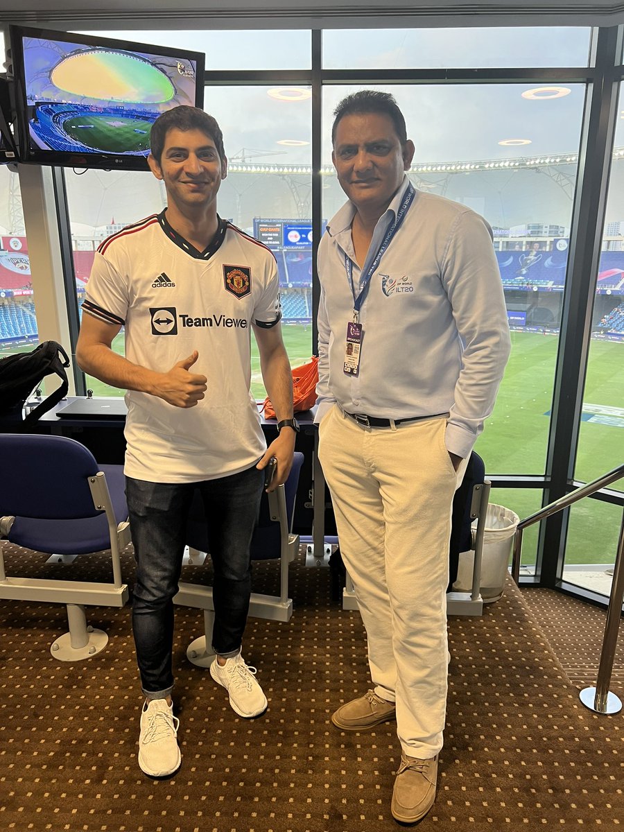 osamashaab's tweet photo. Catching up with @azharflicks at the #DPILT20 series. Some fine predictions on the upcoming Border-Gavaskar Trophy and the whole pitch controversy. https://t.co/dGT8D9bSLP