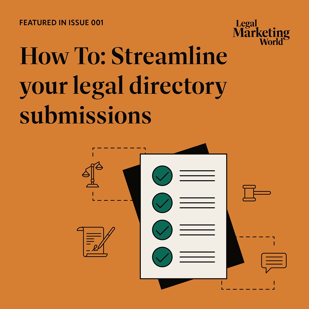 How can you streamline your #LegalDirectory submissions to reduce stress and reap the maximum reward? 

In Issue 001, Jacob Aitken of <a href="/KiddAitken/">Kidd Aitken</a> gives his tips on streamlining the legal directory submissions process. Read more in Issue 001:
kiddaitken.com/legal-marketin…