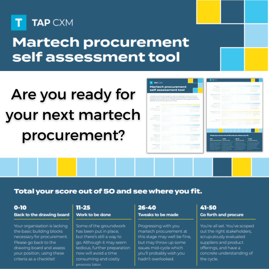 tapcxm's tweet image. Unlock the full potential of your #martech stack with our new self-assessment tool! 🔓Understand your current setup, identify areas for improvement and judge how ready you are for your next procurement cycle 💻 

Download the tool today! bit.ly/3lmNzl4

#techconsultancy