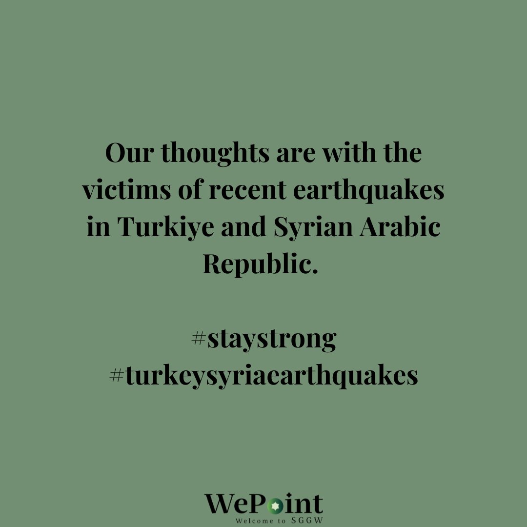 WePointSGGW's tweet photo. Our thoughts are with the victims and families of all those who suffered in any way in the earthquakes raging in Turkiye and Syrian Arabic Republic.

If you wish to help, there are multiple fundraisers aimed at aiding the cause.

https://t.co/1at485mCAc https://t.co/ZuM4MWCAVt