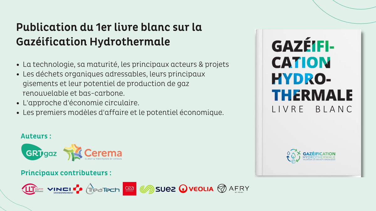 natrangroupe's tweet photo. 🟩Le premier livre blanc sur la Gazéification Hydrothermale est disponible ! 
Il dresse pour la première fois un état des lieux sur l’avancement de la technologie et de la filière en Europe. Merci à tous les contributeurs ! https://t.co/Gqc1GSn4YG https://t.co/hLTmAzQvg8