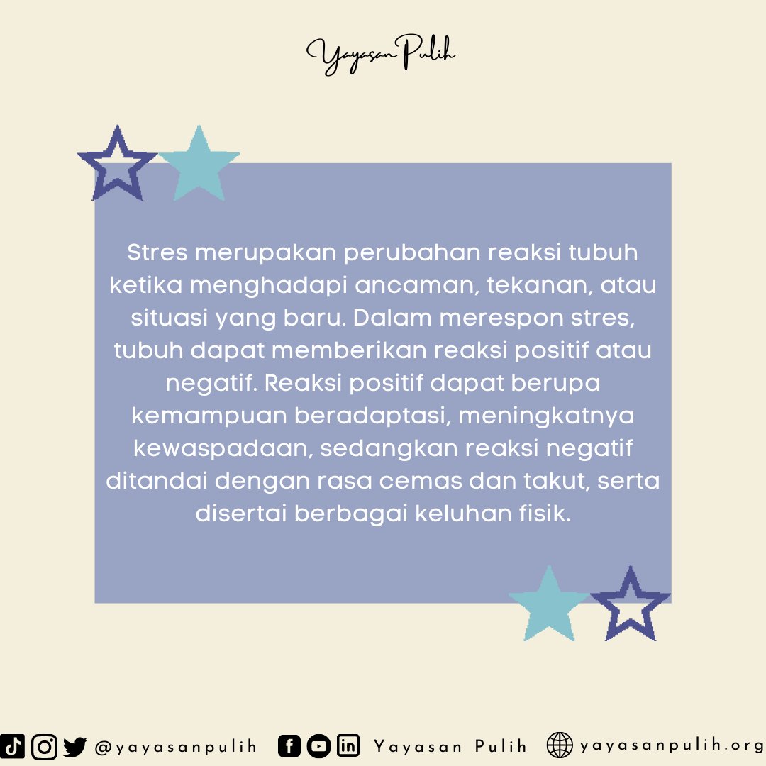 YayasanPulih's tweet image. Halo, Sahabat Pulih!
Stres merupakan hal umum yang dapat dirasakan setiap individu, baik dewasa maupun anak2. Stres dapat dipicu oleh berbagai faktor, salah satunya beban pikiran yg menumpuk. 
#signsofstress #tandastres