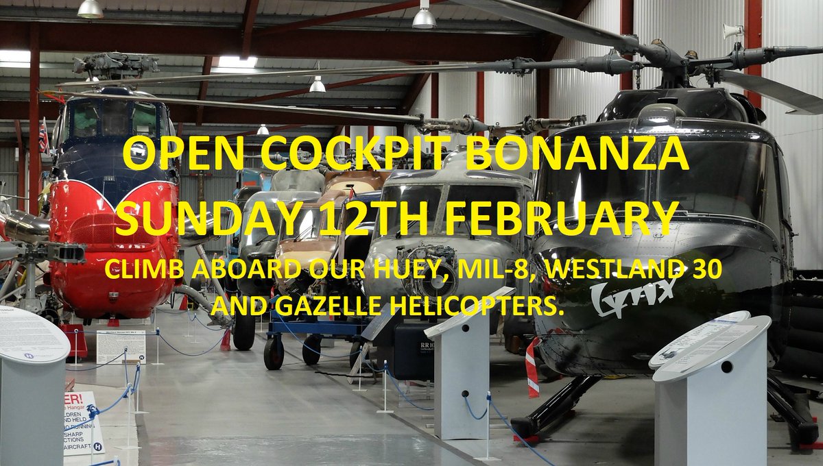 HeliCollections's tweet image. Open Cockpit Bonanza this Sunday (12th February). A great chance to climb into the pilots seat of four of our helicopters and have the controls explained to you!!! For Marvel Movie Fans, the Black Widow Russian Helicopter is a must!!!!