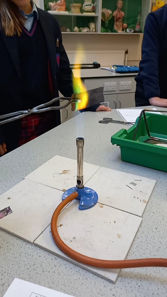 OPSScience's tweet image. What happens when we add oxygen to metals? Green flames and bright white lights! Year 8 have been exploring corrosion this week and investigated the reactivity in oxygen of some metals. @OPS_OratoryPrep #STEMeducation