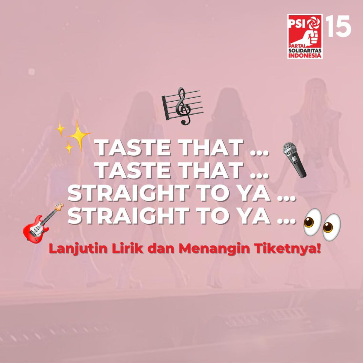 psi_id's tweet photo. SIS DAN BRO SIAPA YANG MAUUUU???🤩

Taste that..taste that..straight to ya..straight to ya~~~🖐️🖐️

Yuk ikutan giveaway tiket BlackPink in your areaaa~~✨
#PSINobarBlackPink
#Kpopers #Blinkers
#KonserBlackPinkJakarta
#KonserBlackPink
#PSI15
#TungguAkuDiSenayan https://t.co/bUWgLVse2E