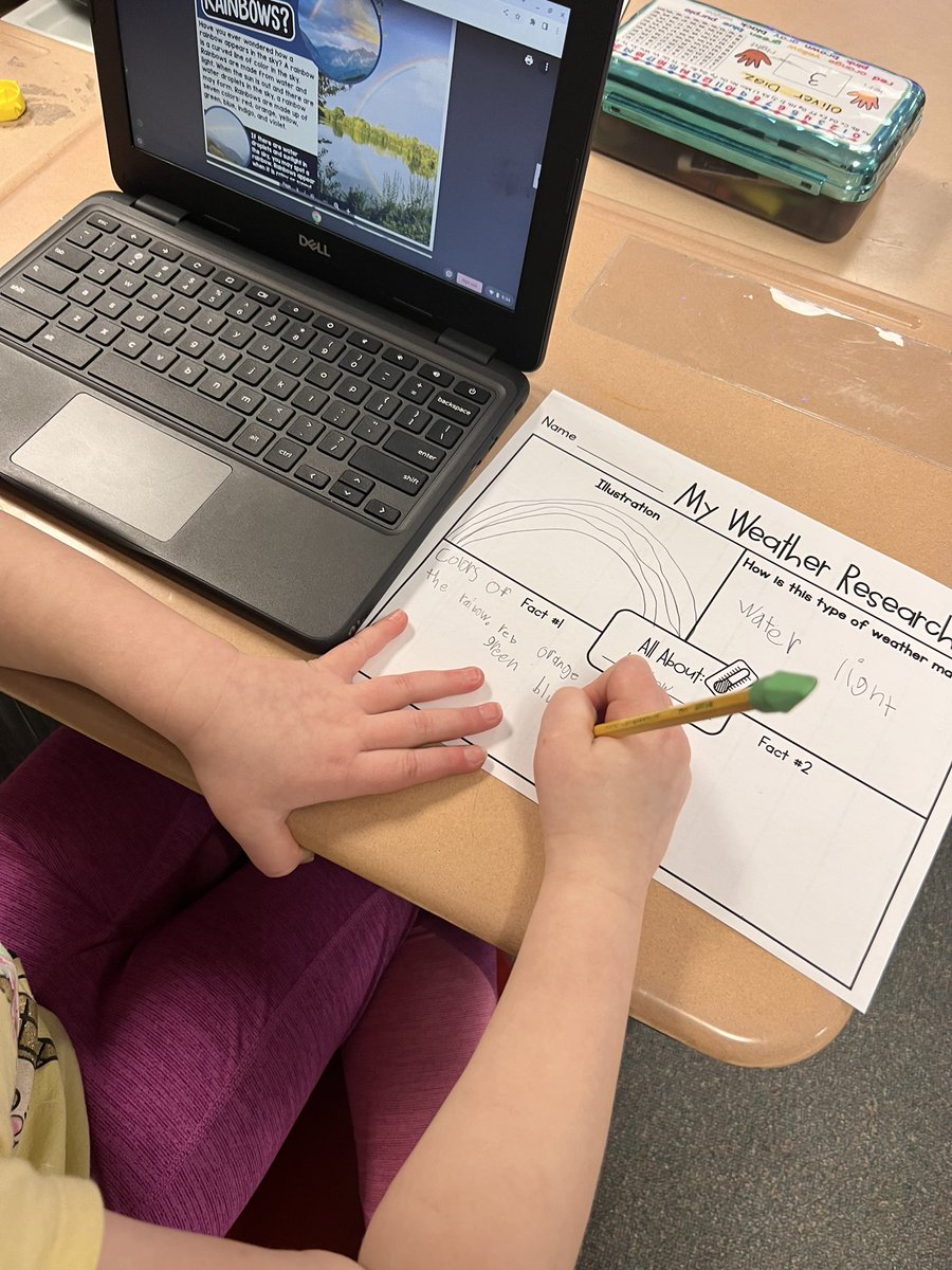 Mrs_Wood_LR's tweet photo. Extending our research project writing with Epic, Kiddle and Google Classroom! All are helping our class further study types of weather that we read in our HMH series this week. Using what I learned at @fetc to get more out of Chromebooks with littles!#JCSTechLeads https://t.co/rE4ffJCmdk