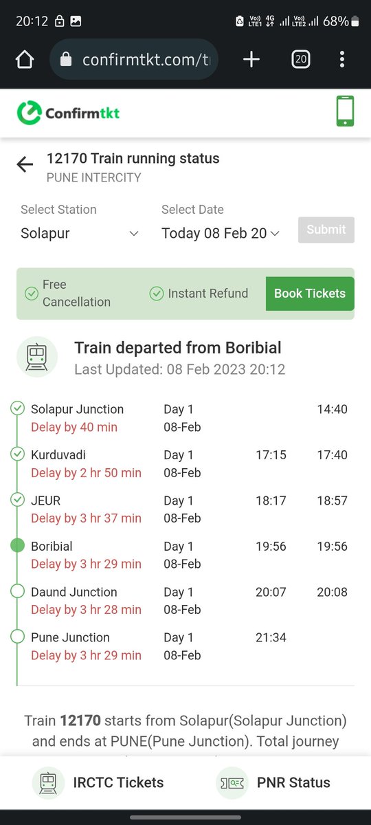 ANURAGVIRLE's tweet photo. @RailYatri 
The train hasn't even reached it source destination yet and is delayed more than 3 hours while it is showing on time on your application. Need to improve the tracking. https://t.co/tAK69oUD6T