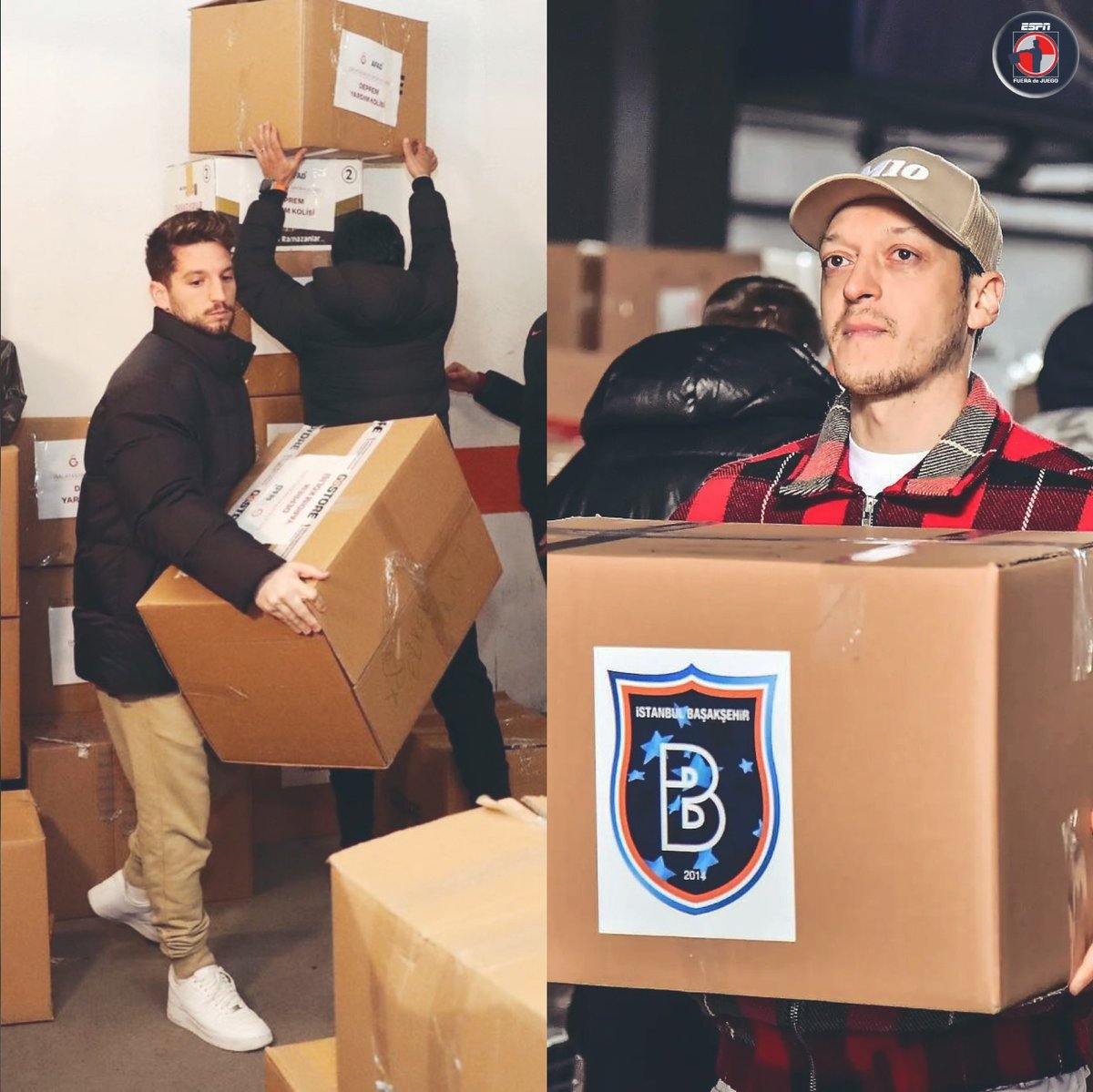 🔝 Mesut Özil y Dries Mertens ayudando a los damnificados tras el terremoto en Turquía y Siria.