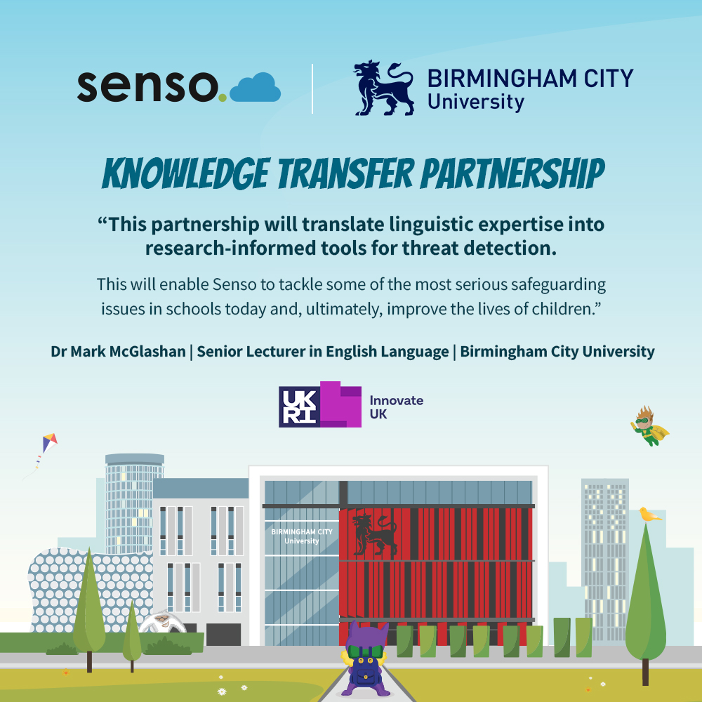Mark McGlashan (@mark_mcglashan) on Twitter photo Proud to have led the development of this <a href="/innovateuk/">Innovate UK</a> KTP, which brings together expert linguists at <a href="/BCUEnglish/">School of English</a> with <a href="/sensocloud/">senso.cloud</a>'s state-of-the-art #safeguarding technology
Read Senso's blog here: senso.cloud/gb/partnership… Proud to have led the development of this <a href="/innovateuk/">Innovate UK</a> KTP, which brings together expert linguists at <a href="/BCUEnglish/">School of English</a> with <a href="/sensocloud/">senso.cloud</a>'s state-of-the-art #safeguarding technology
Read Senso's blog here: senso.cloud/gb/partnership…