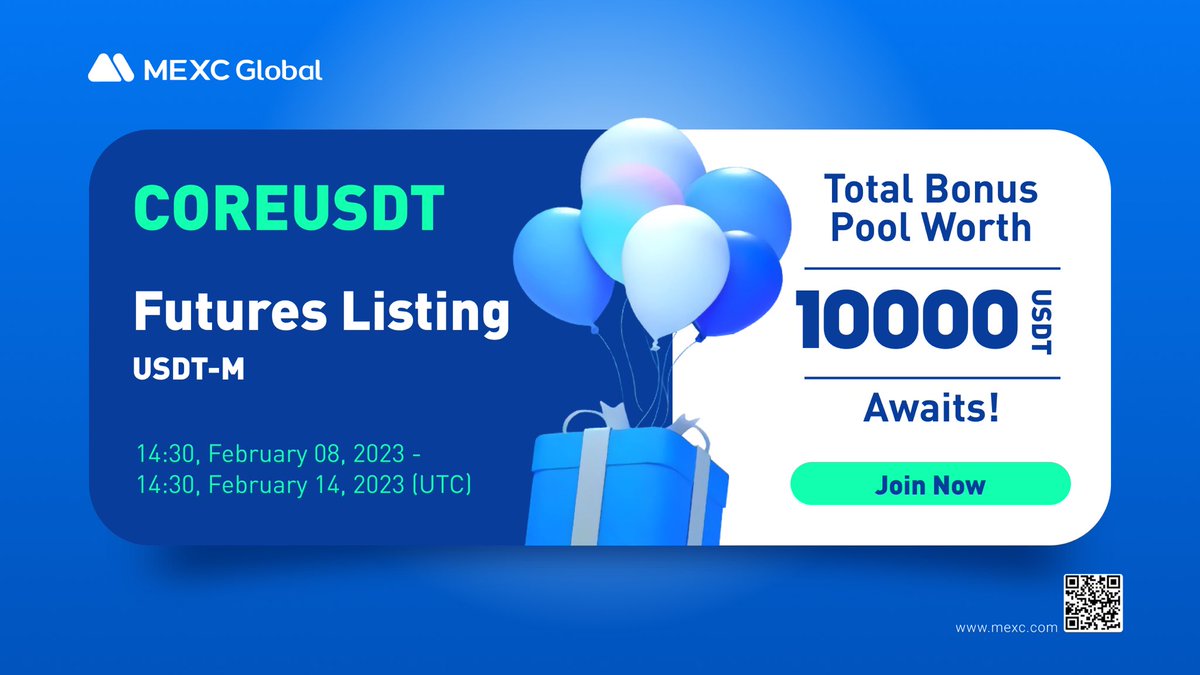 MEXC's tweet photo. MEXC will be launching COREUSDT futures at 14:30 on Feb 8 (UTC).

🏆 Trade to Win 10,000 $USDT Bonus

⏰Activity Period: 14:30 Feb 08 - 14:30 Feb 14 (UTC)

Details: https://t.co/rFb6yE4knV

#MEXC #CoreDao https://t.co/81rSP13F4r