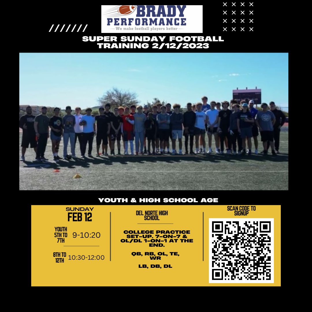 BradyPerform1's tweet image. Let’s get after it on Super Sunday! You must register to participate. #quarterbacktraining #runningbacktraining #receivertraining #offensivelinetraining #defensivelinetraining #linebackertraining #defensivebacktraining