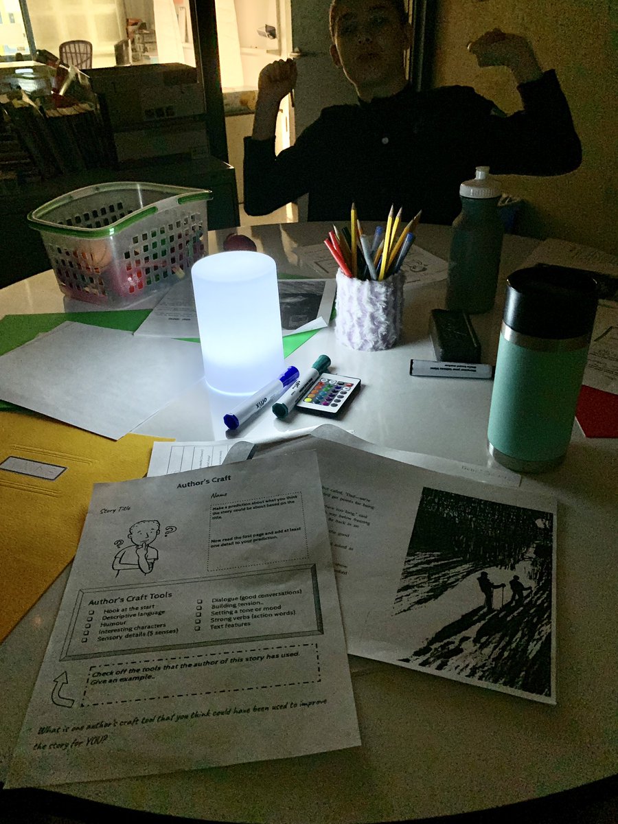 MrsJBragg's tweet photo. Today we set the mood for a creepy story about the undead & an old shack in the woods. We discussed #AuthorsCraft & the tools this author used to grab our interest. We also talked about what the author could have done to keep us more interested. #NightTracks
@EPEC3 @HrceLiteracy https://t.co/lJS8dbqhfq
