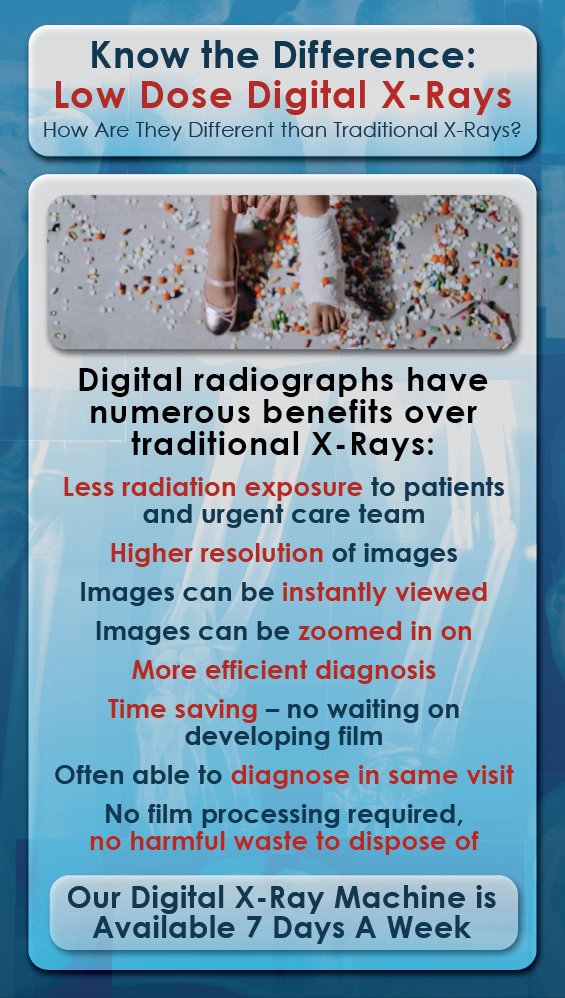 Digital X-Rays expose you to 80% less radiation than traditional X-Rays, and can get you a faster and more efficient diagnosis.

#xray #urgentcare #digital #westporturgentcare #westport #fairfieldmoms #connecticut #fairfield #stamford #westportmoms #supportlocalCT #westportCT