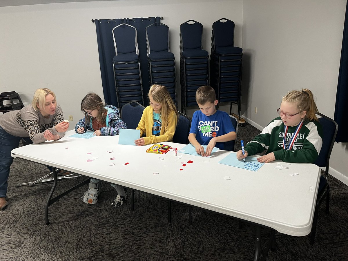 We had a fun night at“Not-So-Newlywed Game!” Thanks to everyone who helped! Everyone had a fun time &amp; got in lots of laughs 🤪After the game,we practiced living out 1 John 3:18- putting our love into action. They made Valentine cards for residents at a nursing home