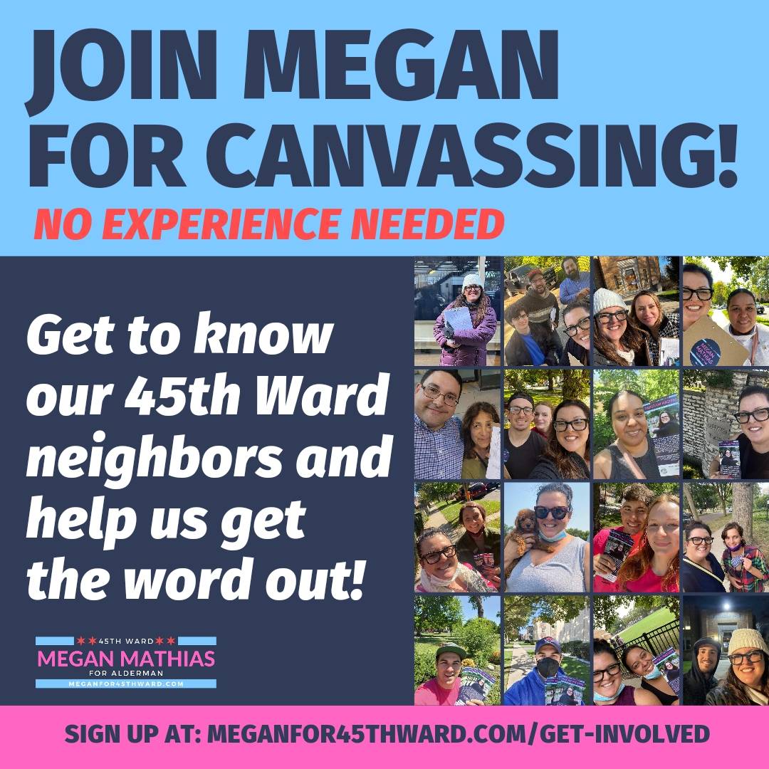 meganfor45th's tweet photo. The countdown is on! ⏳Three more Saturdays until Election Day! Come canvass with us!
DM us for more info or go to https://t.co/aFSc7NHVKz
#MM45 #Canvassing #Chicago45thWard #Chicago45thWardAlderman #MeganMathias #Meganfor45thWard https://t.co/iGT7QPub1J